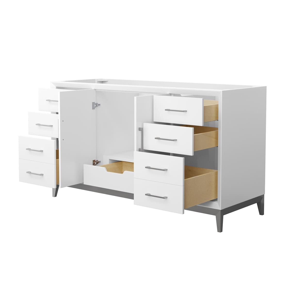 Amici 60" Single Free Standing Vanity Cabinet Only - Less Vanity Top
