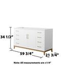 Amici 60" Single Free Standing Vanity Cabinet Only - Less Vanity Top - image 10