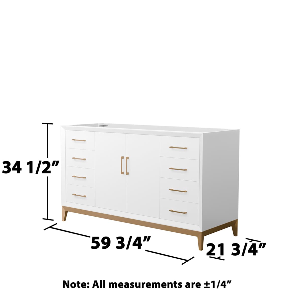 Amici 60" Single Free Standing Vanity Cabinet Only - Less Vanity Top