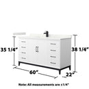 Amici 60" Free Standing Single Basin Vanity Set with Cabinet and Quartz Vanity Top - image 6