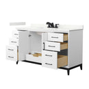 Amici 60" Free Standing Single Basin Vanity Set with Cabinet and Quartz Vanity Top - image 2