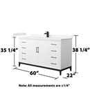 Amici 60" Free Standing Single Basin Vanity Set with Cabinet and Cultured Marble Vanity Top - image 6