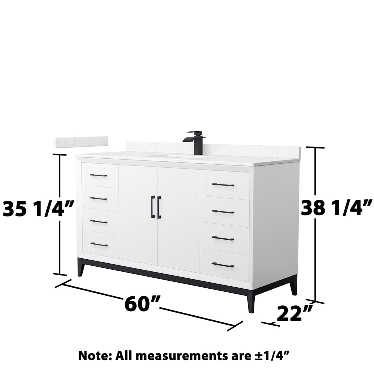 Amici 60" Free Standing Single Basin Vanity Set with Cabinet and Cultured Marble Vanity Top - image 6
