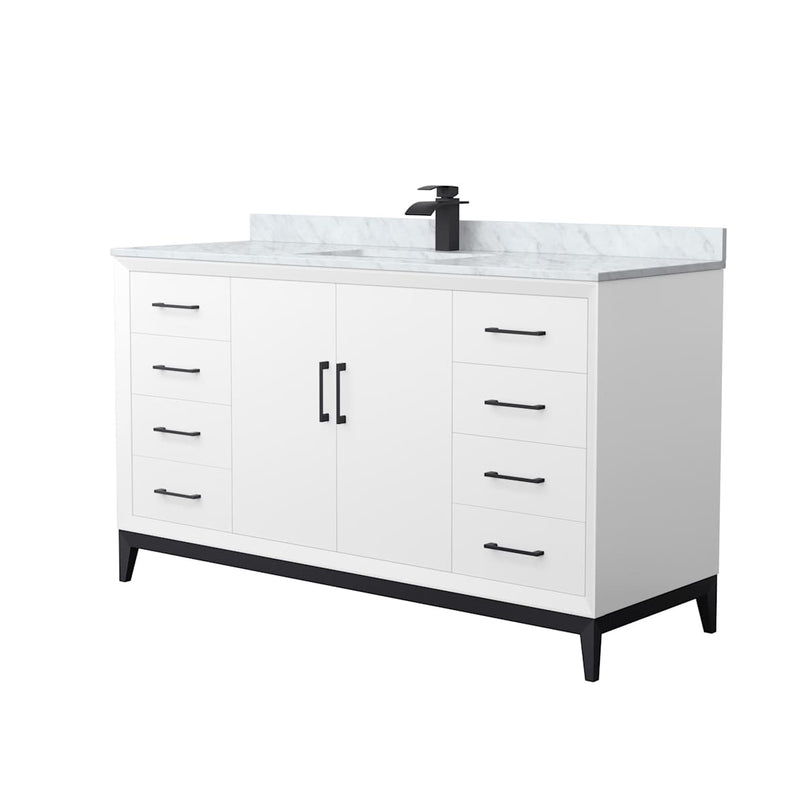 Amici 60" Free Standing Single Basin Vanity Set with Cabinet and Marble Vanity Top - image 1