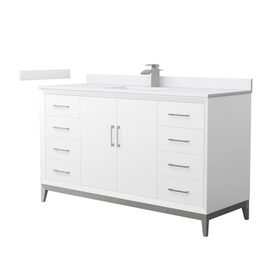 Amici 60" Free Standing Single Basin Vanity Set with Cabinet and Cultured Marble Vanity Top - image 1