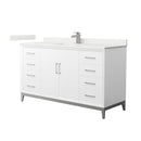 Amici 60" Free Standing Single Basin Vanity Set with Cabinet and Quartz Vanity Top - image 1