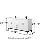 Amici 72" Free Standing Double Basin Vanity Set with Cabinet and Quartz Vanity Top - image 7