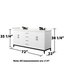 Amici 72" Free Standing Double Basin Vanity Set with Cabinet and Quartz Vanity Top - image 7