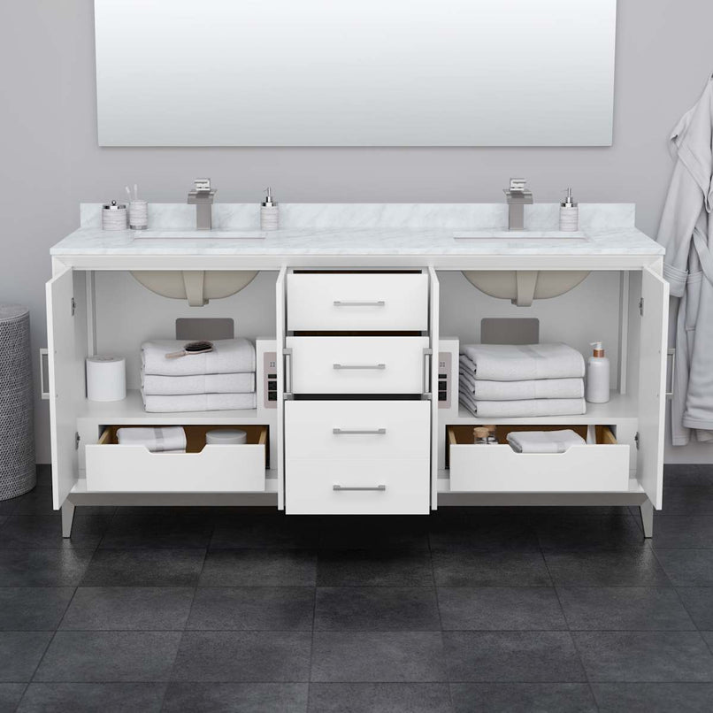 Amici 72" Free Standing Double Basin Vanity Set with Cabinet and Cultured Marble Vanity Top - image 3