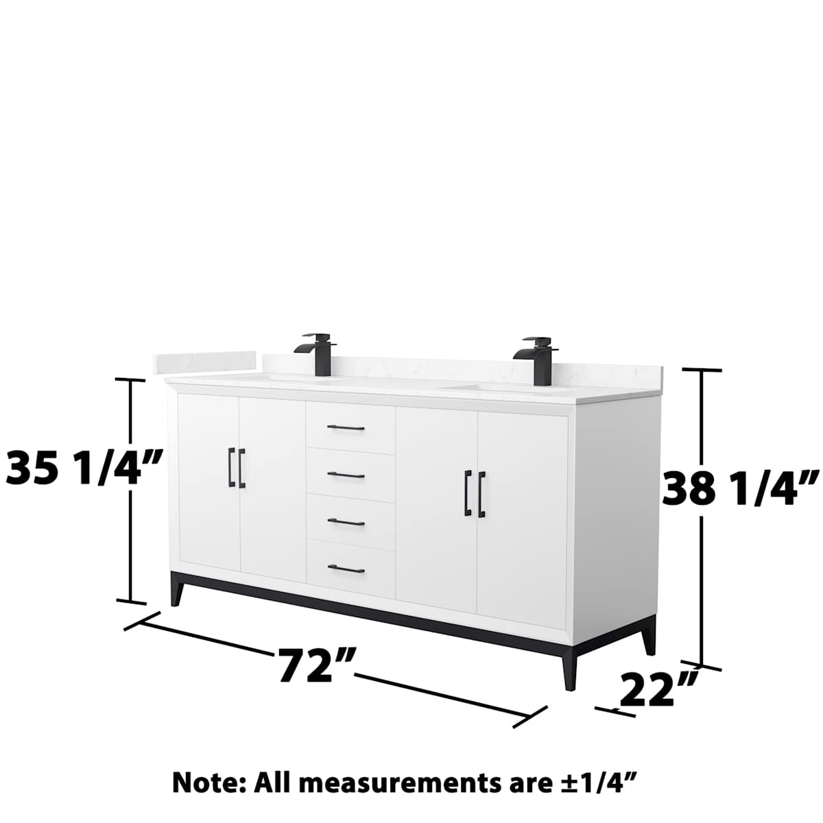 Amici 72" Free Standing Double Basin Vanity Set with Cabinet and Cultured Marble Vanity Top