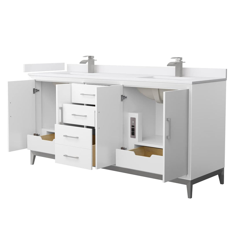 Amici 72" Free Standing Double Basin Vanity Set with Cabinet and Cultured Marble Vanity Top - image 11