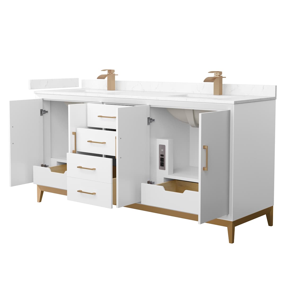 Amici 72" Free Standing Double Basin Vanity Set with Cabinet and Cultured Marble Vanity Top - image 12