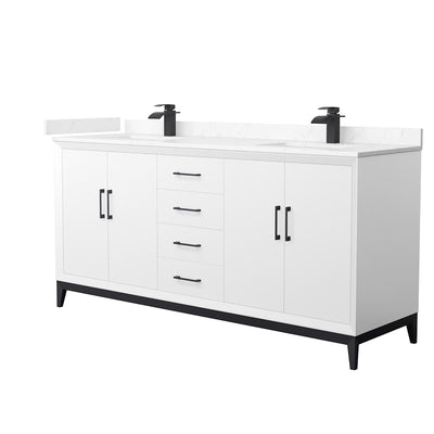 Amici 72" Free Standing Double Basin Vanity Set with Cabinet and Cultured Marble Vanity Top - image 1