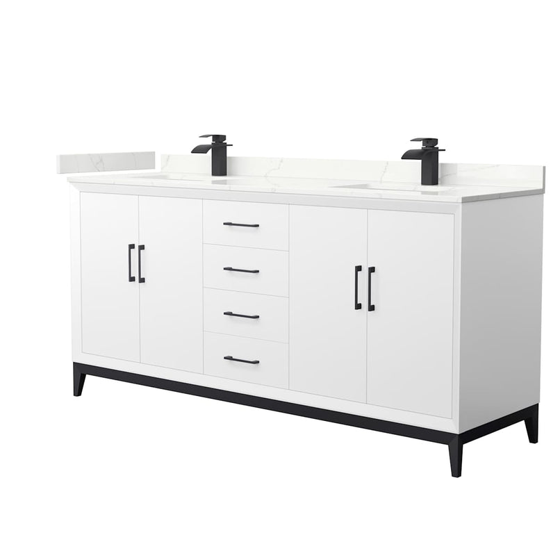 Amici 72" Free Standing Double Basin Vanity Set with Cabinet and Quartz Vanity Top - image 1