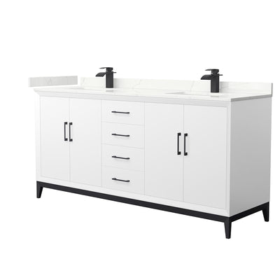 Amici 72" Free Standing Double Basin Vanity Set with Cabinet and Quartz Vanity Top - image 1