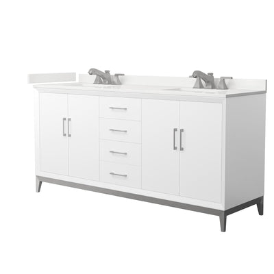 Amici 72" Free Standing Double Basin Vanity Set with Cabinet and Quartz Vanity Top - image 1