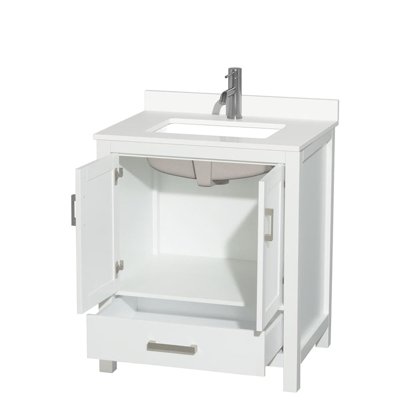 Sheffield 30" Free Standing Single Basin Vanity Set with Cabinet and Quartz Vanity Top - image 8