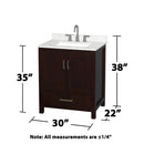 Sheffield 30" Free Standing Single Basin Vanity Set with Cabinet, Quartz Vanity Top, and Framed Mirror - image 5