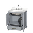 Sheffield 30" Free Standing Single Basin Vanity Set with Cabinet and Quartz Vanity Top - image 13