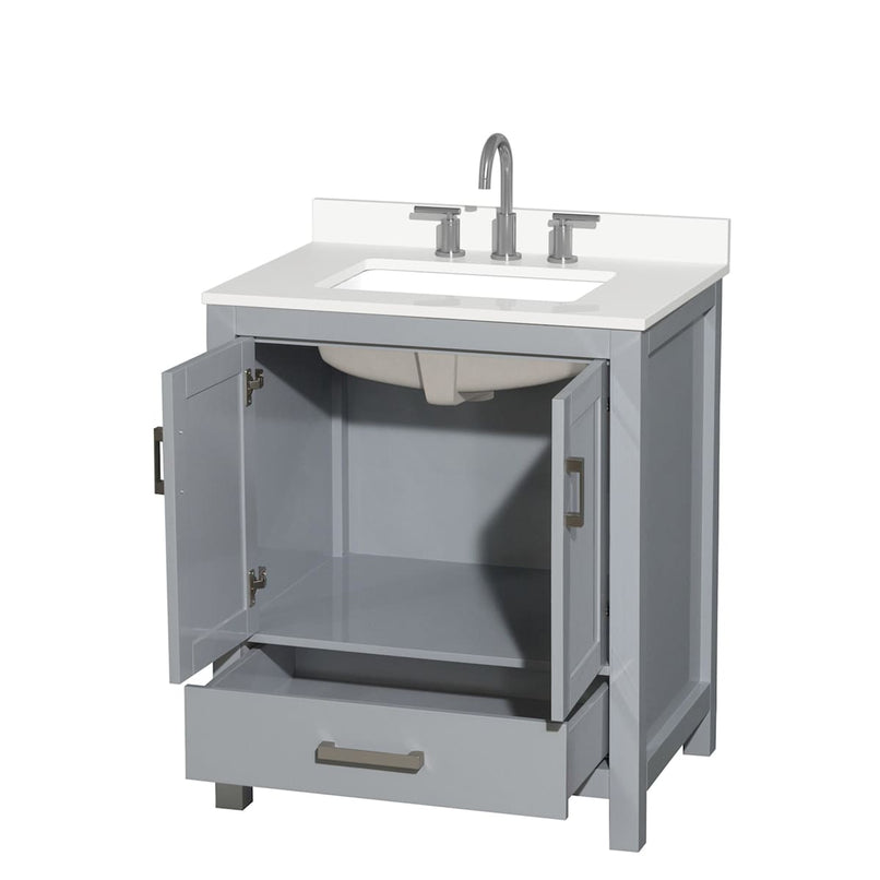 Sheffield 30" Free Standing Single Basin Vanity Set with Cabinet and Quartz Vanity Top - image 13