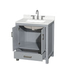 Sheffield 30" Free Standing Single Basin Vanity Set with Cabinet and Quartz Vanity Top - image 14