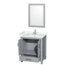 Sheffield 30" Free Standing Single Basin Vanity Set with Cabinet, Cultured Marble Vanity Top, and Framed Mirror - image 2