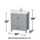 Sheffield 30" Free Standing Single Basin Vanity Set with Cabinet, Cultured Marble Vanity Top, and Framed Mirror - image 5