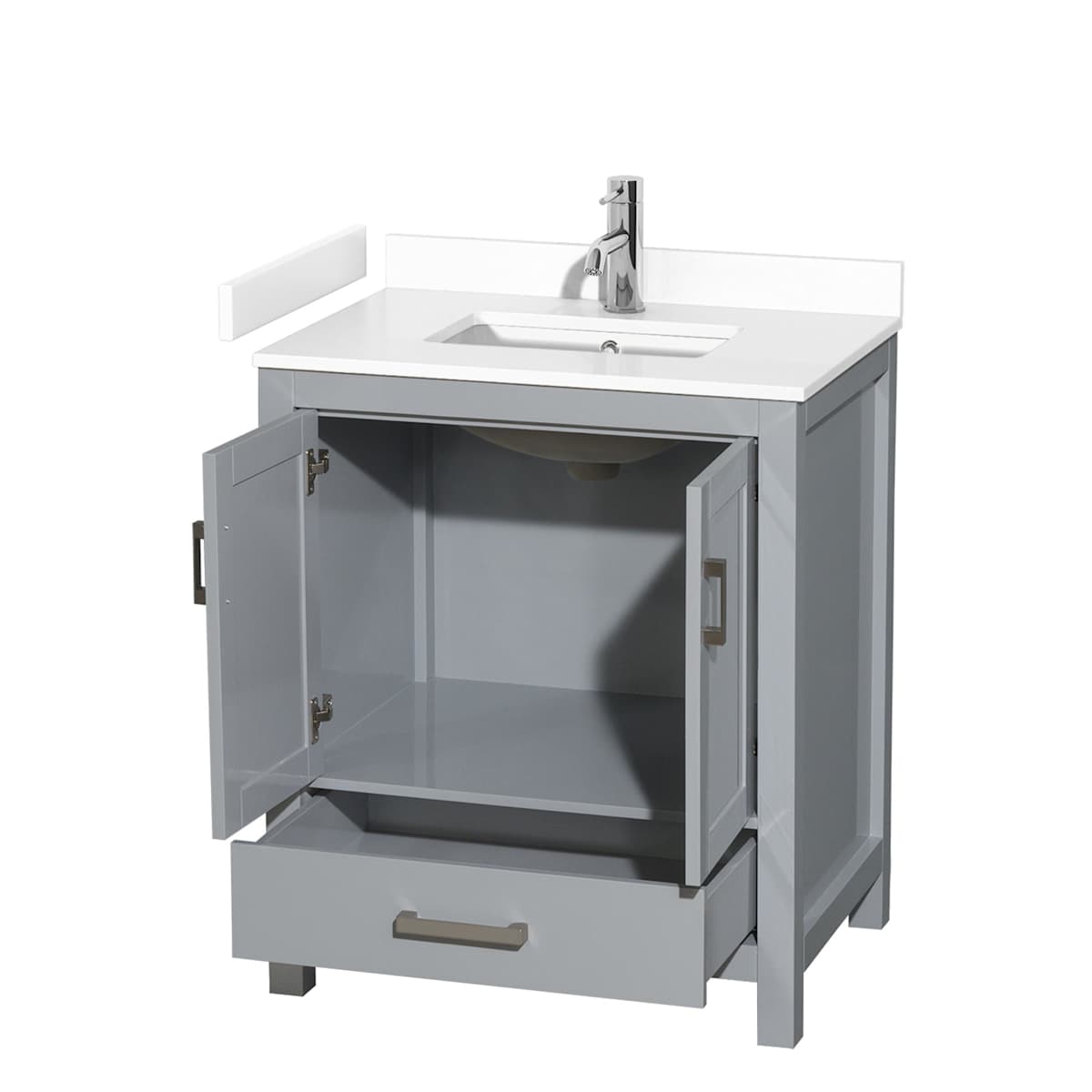 Sheffield 30" Free Standing Single Basin Vanity Set with Cabinet and Cultured Marble Vanity Top - image 5