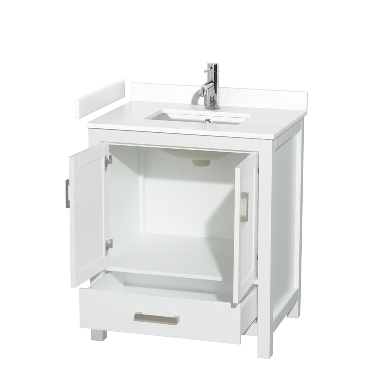 Sheffield 30" Free Standing Single Basin Vanity Set with Cabinet and Cultured Marble Vanity Top