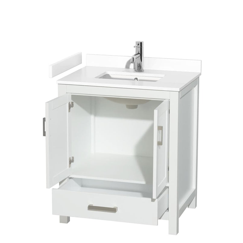 Sheffield 30" Free Standing Single Basin Vanity Set with Cabinet and Cultured Marble Vanity Top - image 7