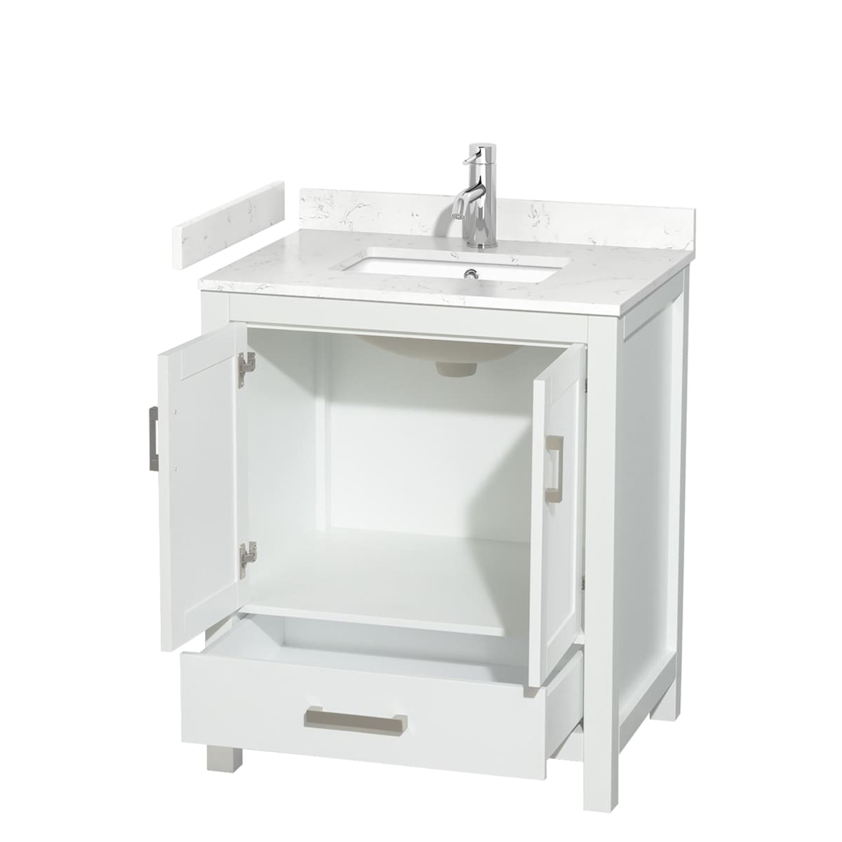 Sheffield 30" Free Standing Single Basin Vanity Set with Cabinet and Cultured Marble Vanity Top