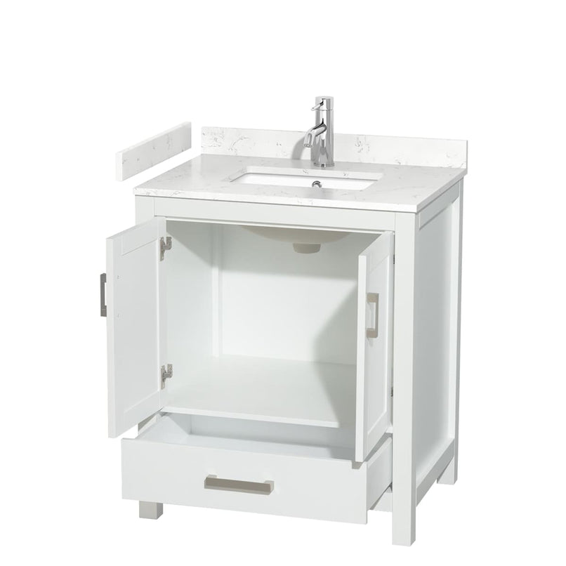 Sheffield 30" Free Standing Single Basin Vanity Set with Cabinet and Cultured Marble Vanity Top - image 8