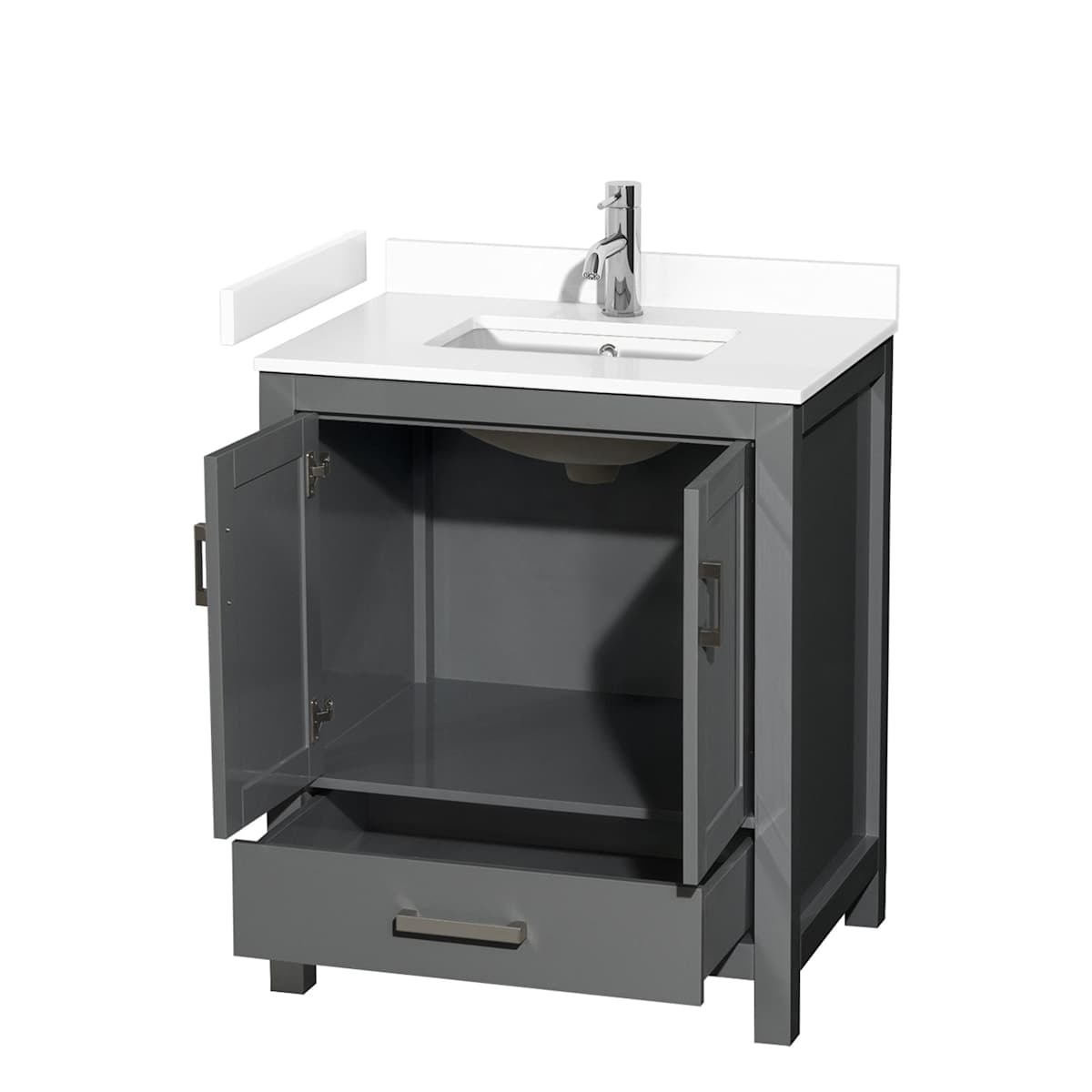 Sheffield 30" Free Standing Single Basin Vanity Set with Cabinet and Cultured Marble Vanity Top