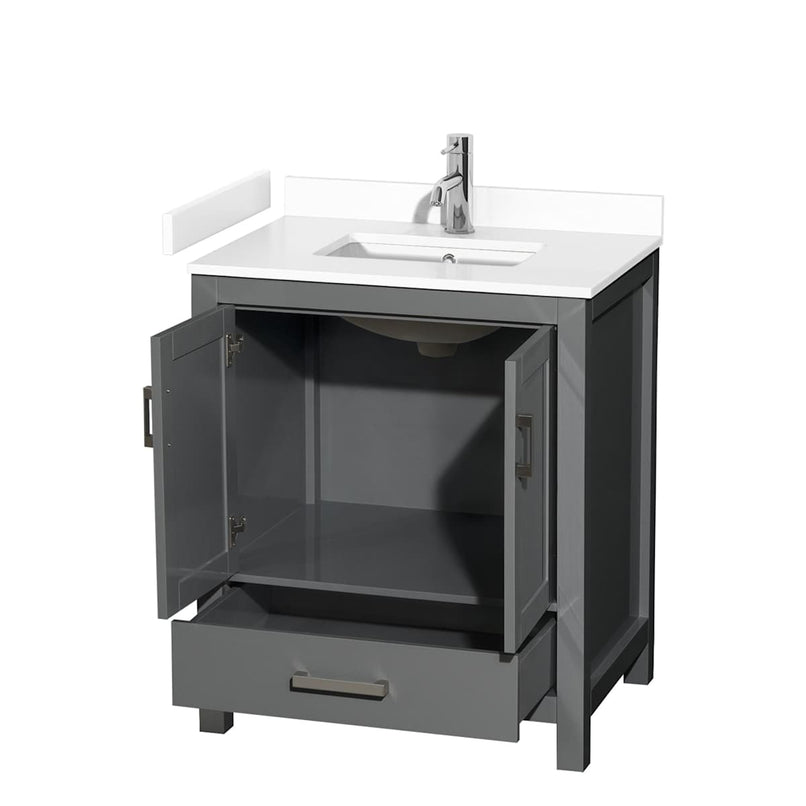 Sheffield 30" Free Standing Single Basin Vanity Set with Cabinet and Cultured Marble Vanity Top - image 11