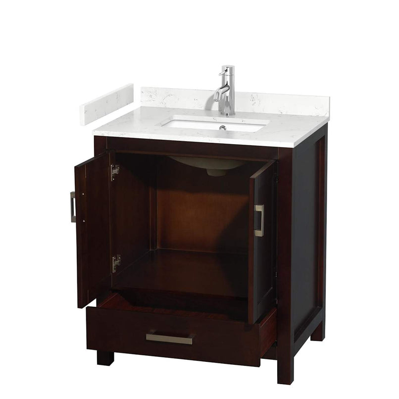 Sheffield 30" Free Standing Single Basin Vanity Set with Cabinet and Cultured Marble Vanity Top - image 14