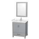 Sheffield 30" Free Standing Single Basin Vanity Set with Cabinet, Cultured Marble Vanity Top, and Medicine Cabinet - image 1