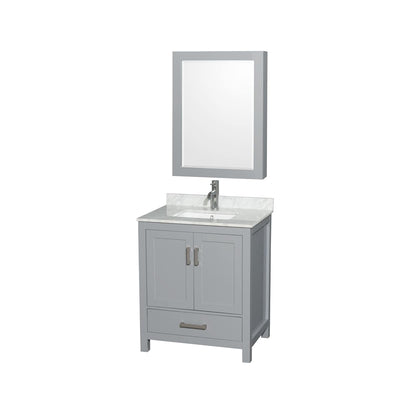 Sheffield 30" Free Standing Single Basin Vanity Set with Cabinet, Marble Vanity Top, and Medicine Cabinet - image 1