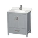 Sheffield 30" Free Standing Single Basin Vanity Set with Cabinet and Quartz Vanity Top - image 1