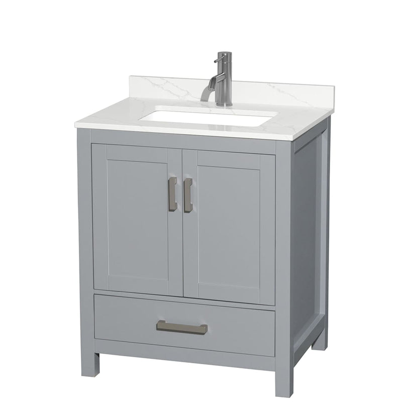 Sheffield 30" Free Standing Single Basin Vanity Set with Cabinet and Quartz Vanity Top - image 1