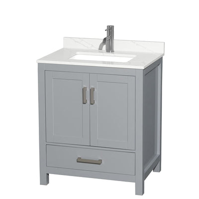 Sheffield 30" Free Standing Single Basin Vanity Set with Cabinet and Quartz Vanity Top - image 1
