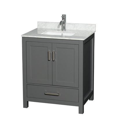 Sheffield 30" Free Standing Single Basin Vanity Set with Cabinet and Marble Vanity Top - image 1
