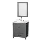 Sheffield 30" Free Standing Single Basin Vanity Set with Cabinet, Quartz Vanity Top, and Framed Mirror - image 1