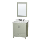 Sheffield 30" Free Standing Single Basin Vanity Set with Cabinet, Marble Vanity Top, and Framed Mirror - image 1