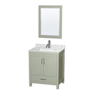 Sheffield 30" Free Standing Single Basin Vanity Set with Cabinet, Marble Vanity Top, and Framed Mirror - image 1