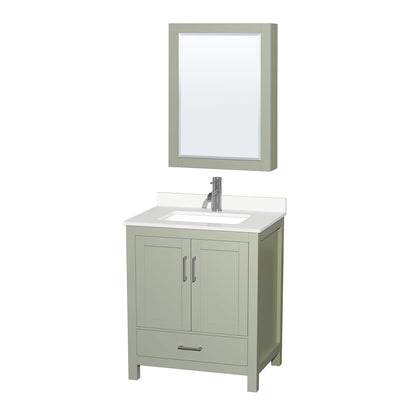Sheffield 30" Free Standing Single Basin Vanity Set with Cabinet, Quartz Vanity Top, and Medicine Cabinet - image 1