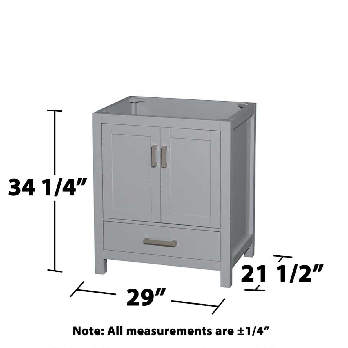 Sheffield 30" Single Free Standing Vanity Cabinet - Less Vanity Top