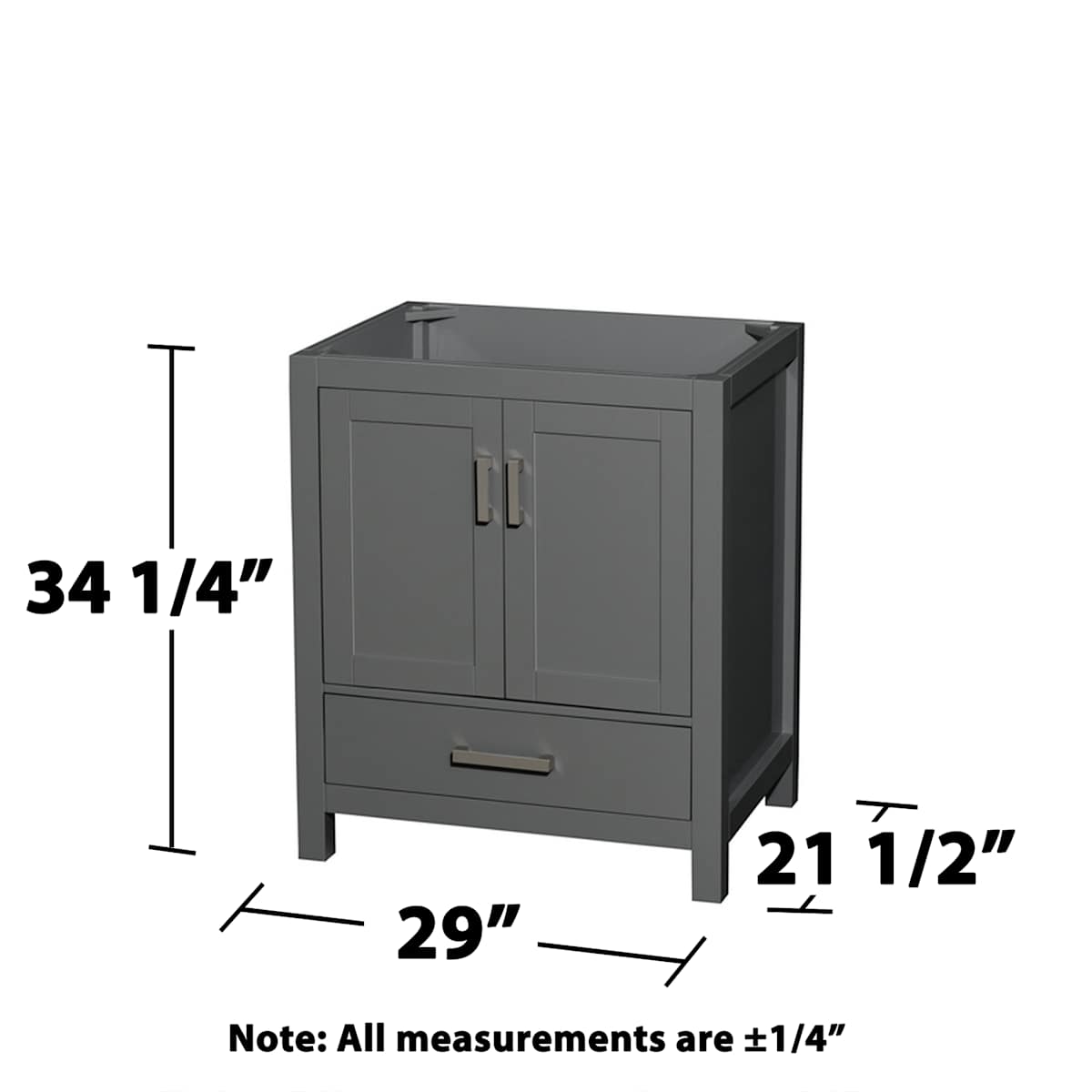 Sheffield 30" Single Free Standing Vanity Cabinet - Less Vanity Top