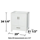 Sheffield 30" Single Free Standing Vanity Cabinet Only - Less Vanity Top - image 3