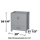 Sheffield 30" Single Free Standing Vanity Cabinet Only - Less Vanity Top - image 4