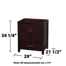 Sheffield 30" Single Free Standing Vanity Cabinet Only - Less Vanity Top - image 5